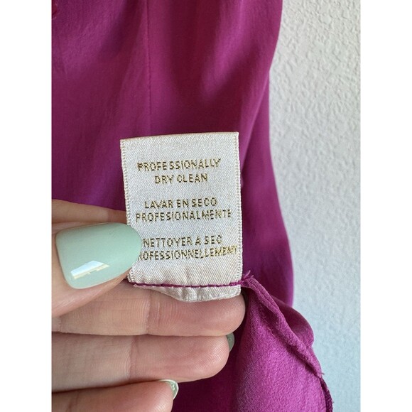 Jenny Han Women's Pink Silk Dress One Shoulder Ruffle Accent Small - Picture 11 of 13